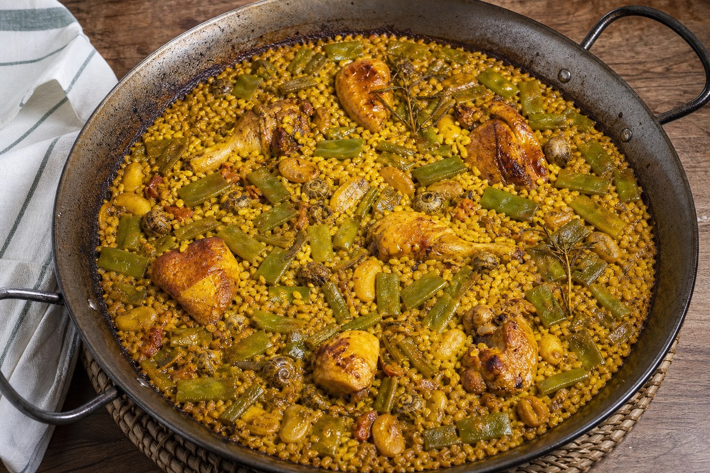 Paella valenciana tradicional